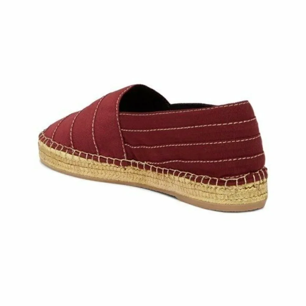 Marc Jacobs Womens Red Wine Sienna Gold Heel Espadrilles Slip On Flats Sz 8 New
